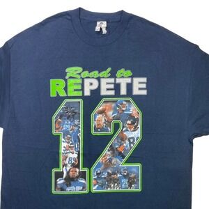Seattle Seahawks x‎ "Road to Repeat" Super Bowl football shirt 3XL